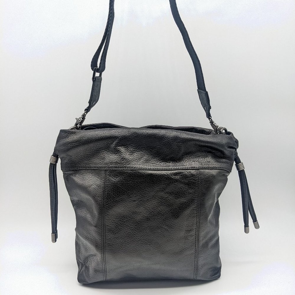 REBECCA MINKOFF Alex leather women's slouchy shoulder bag + Dust bag -BLACK